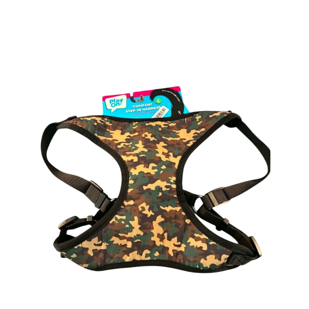 Play On Step-In‎ Harness Dog Large Camo New Comfort Mesh Adjustable Camouflage